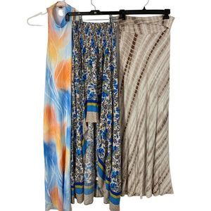 Lot of 3 women’s dress + Skirts maxi boho Small 5734 Shein